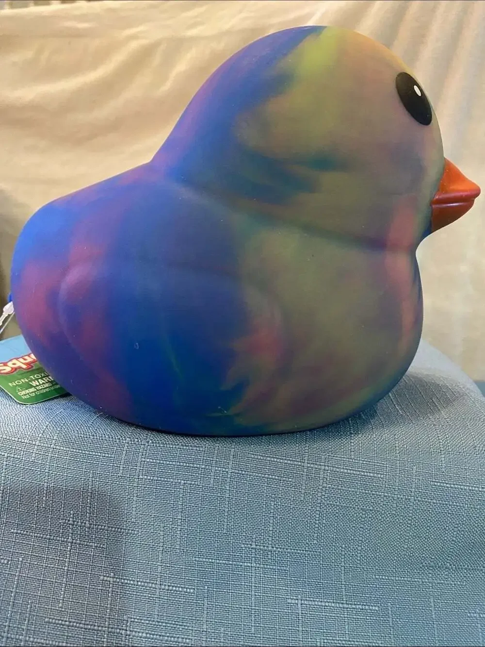 Sunny Days Tie Dye Squeezy Jumbo Duck Fidget NWT